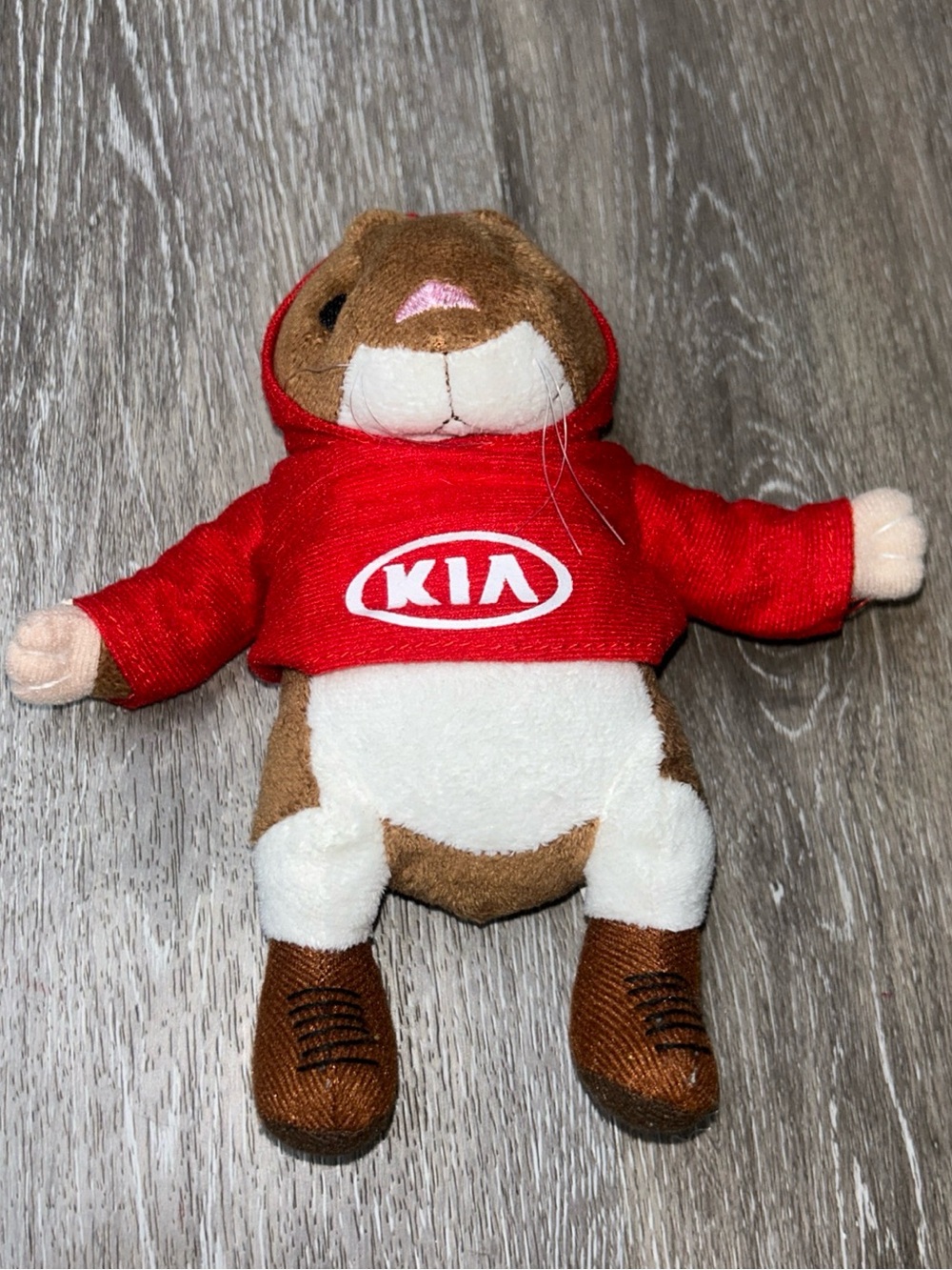 KIA Hamster Plush Toy in Red Hoodie • Cute Promo Collectible • Brand Mascot